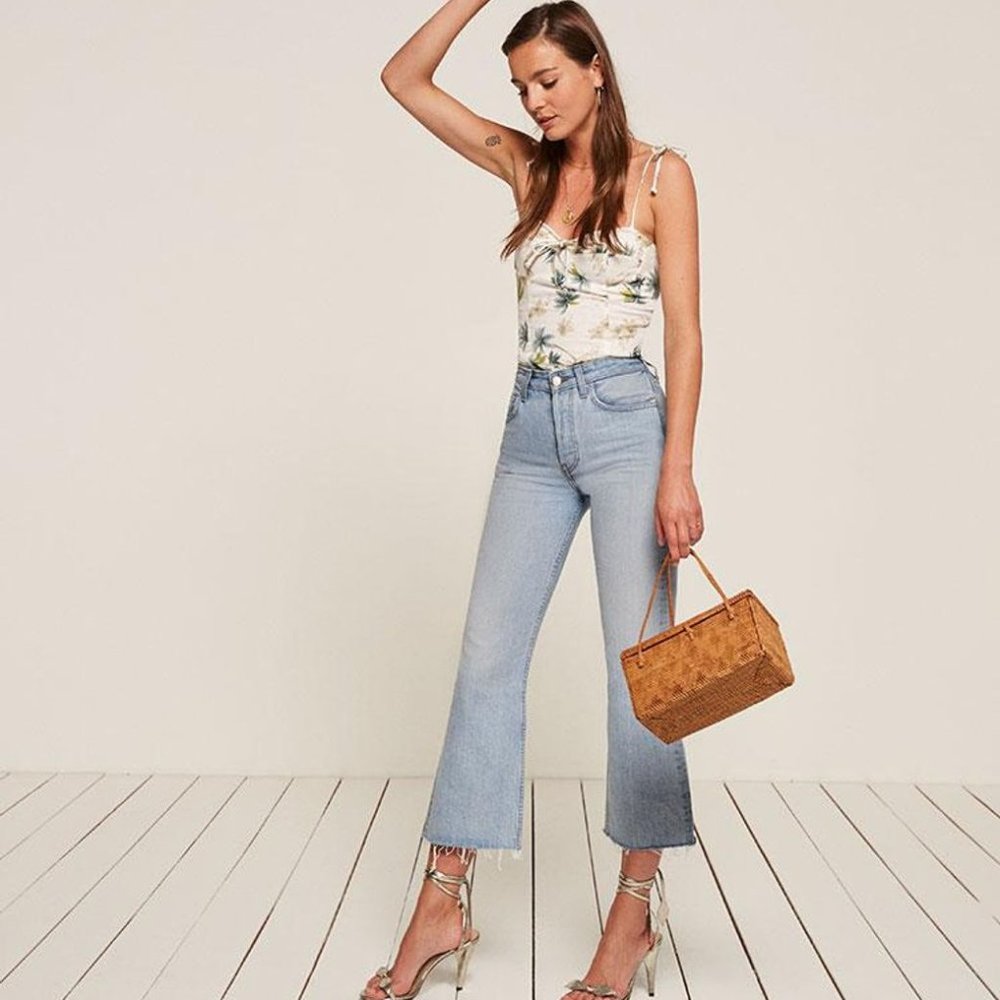 Reformation Mid Crop Flare Jeans